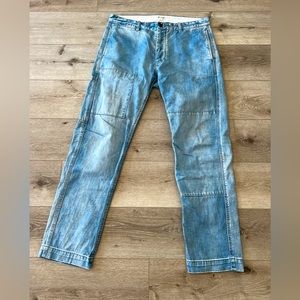 Todd Snyder Japanese Patched Denim Chore Pants in Indigo